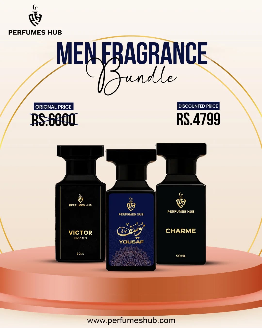 Men Fragrances Bundle – Victor Invictus |  Yousaf | Charme | 3 x 50ml | Special Offer